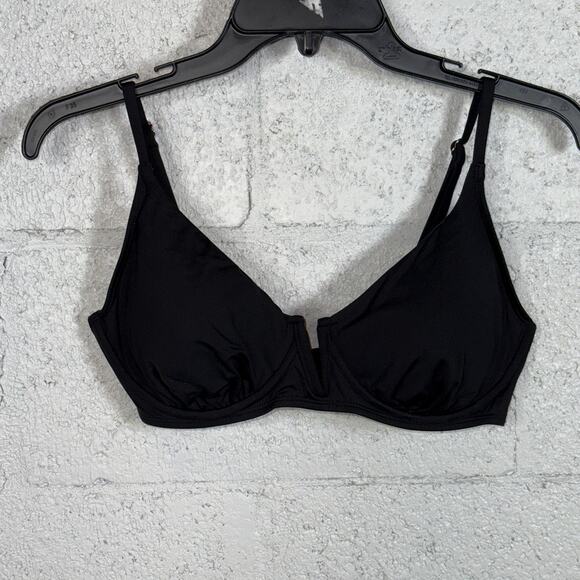 Anne Cole Women's V-Wire Elongated Underwire Bikini Top black, 36C-38B - Picture 1 of 9